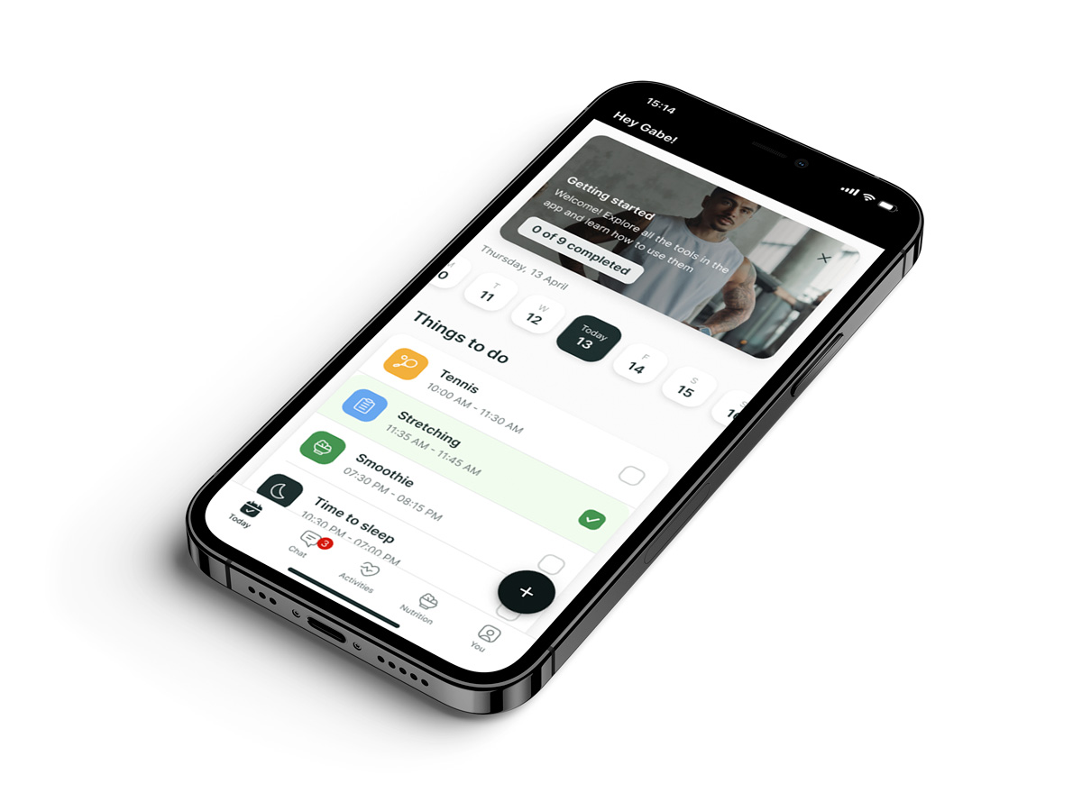 Another mockup of the coaching app showcasing more features.